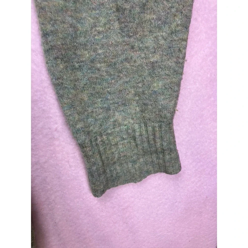 J.Crew Turtleneck Sweater Women Large Green Wool Alpaca Blend Raglan